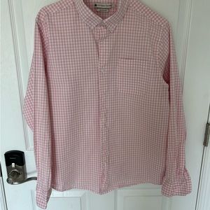 Southern Proper Men’s Dress Shirt Large Pink Check Long Sleeve Preppy Easter